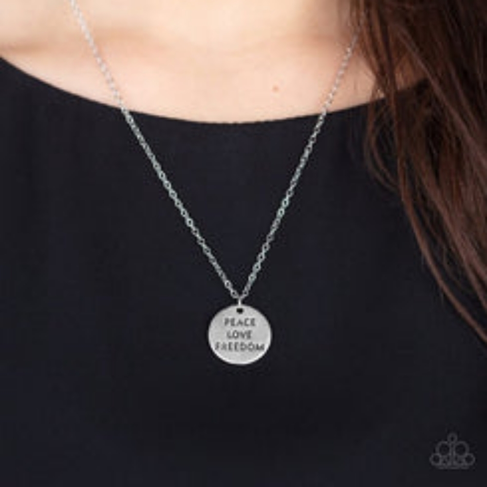 Freedom Isnt Free Silver Paparazzi Necklace